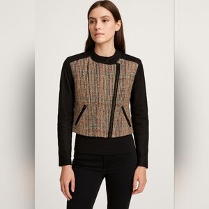 Theory Silk & Goat Suede Combo Moto Jacket – Size 4